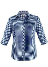 Aussie Pacific Ladies Brighton 3/4 Sleeve Shirt 2909T Corporate Wear Aussie Pacific Navy/White 4 