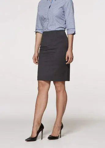 Aussie Pacific Ladies Knee Length Skirt 2802 Corporate Wear Aussie Pacific Charcoal 4 