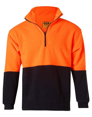 Australian Industrial Wear Work Wear Fluoro Orange/Navy / S HI-VIS 2 TONE POLAR FLEECE SW07