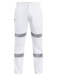 Bisley Workwear Work Wear WHITE (BWHT) / 77R BISLEY WORKWEAR 3M TAPED NIGHT COTTON DRILL PANT BP6808T