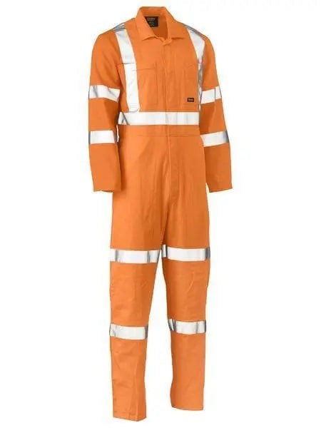 Bisley Workwear Work Wear Rail Orange / 77 R Bisley X TAPED HI VIS LIGHTWEIGHT DRILL RAIL  BC6316XT