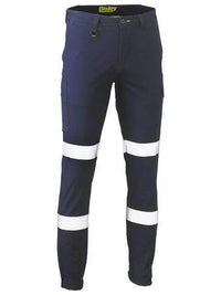 Bisley Workwear Work Wear Navy / 77 R Bisley TAPED BIOMOTION STRETCH COTTON DRILL  BPC6028T