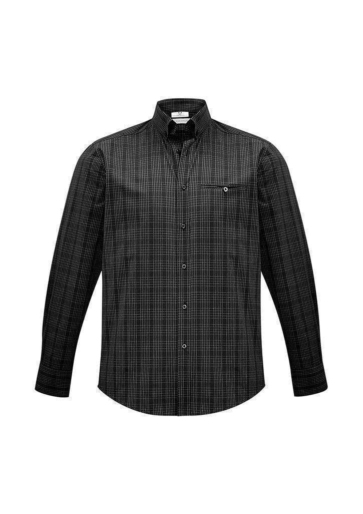 Biz Collection Corporate Wear Black/Silver / XS Biz Collection Men’s Harper Long Sleeve Shirt S820ML