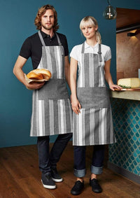 Biz Collection Hospitality & Chefwear Charcoal/White Biz Collection Chef Unisex Salt Bib Apron BA75