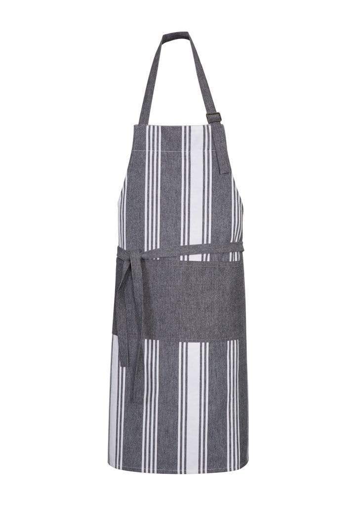 Biz Collection Hospitality & Chefwear Charcoal/White Biz Collection Chef Unisex Salt Bib Apron BA75