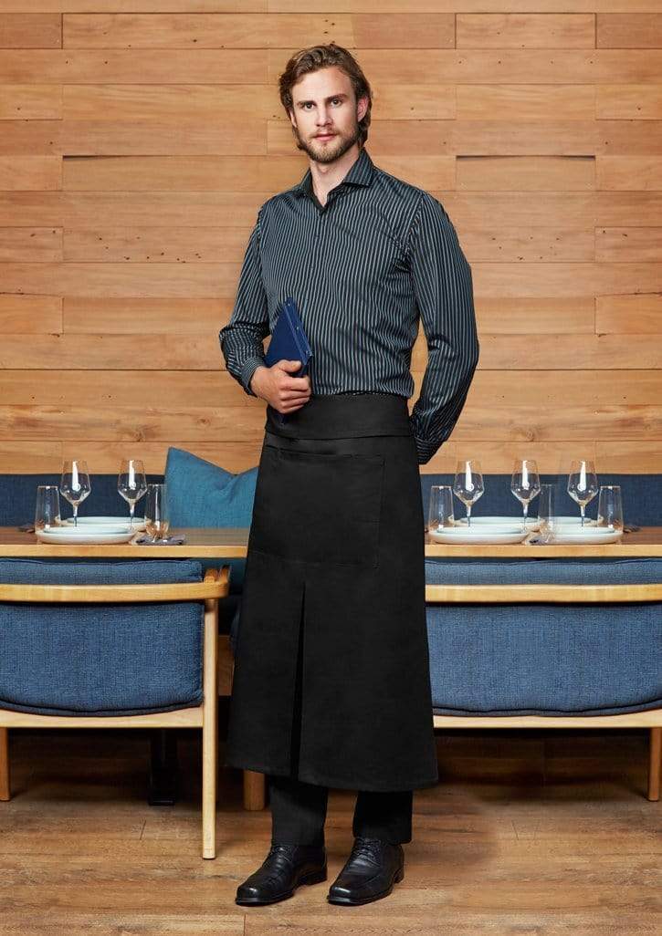 Biz Collection Hospitality & Chefwear Black Biz Collection Continental Style Full Length Apron BA93