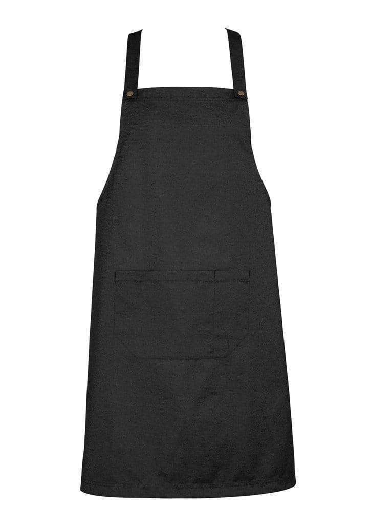Biz Collection Hospitality & Chefwear Black Denim Biz Collection Textured Fabric Urban Bib Apron BA55