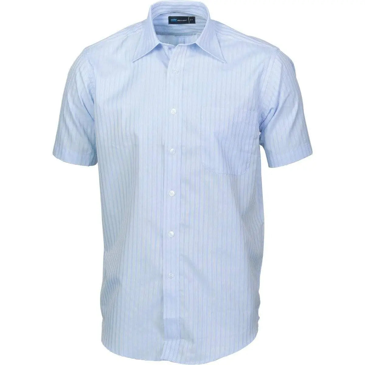 DNC Workwear Corporate Wear Light Blue / 37 DNC WORKWEAR Men’s Tonal Stripe Short Sleeve Shirt 4155