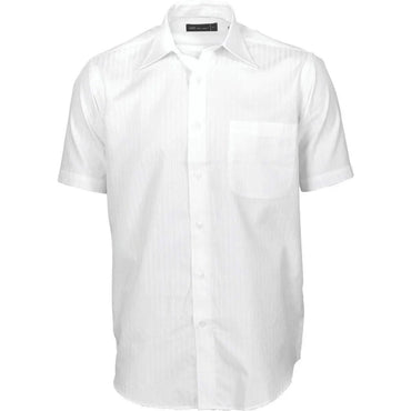 DNC Workwear Corporate Wear White / 37 DNC WORKWEAR Men’s Tonal Stripe Short Sleeve Shirt 4155