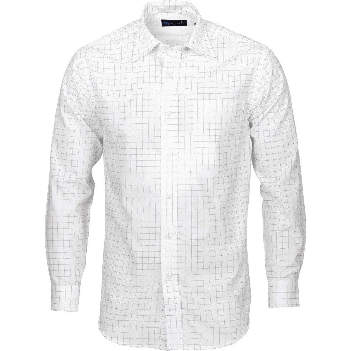 DNC Workwear Corporate Wear White/Blue / 37 DNC WORKWEAR Men’s Yarn Dyed Long Sleeve Check Shirt 4158