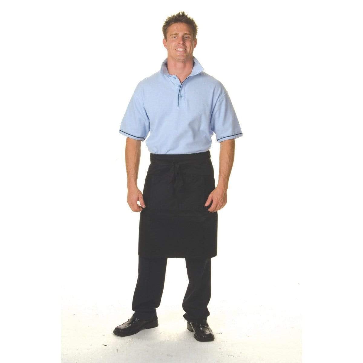 DNC Workwear Hospitality & Chefwear Black / 85cm x 75cm DNC WORKWEAR Cotton Drill 3/4 Apron No Pocket 2302