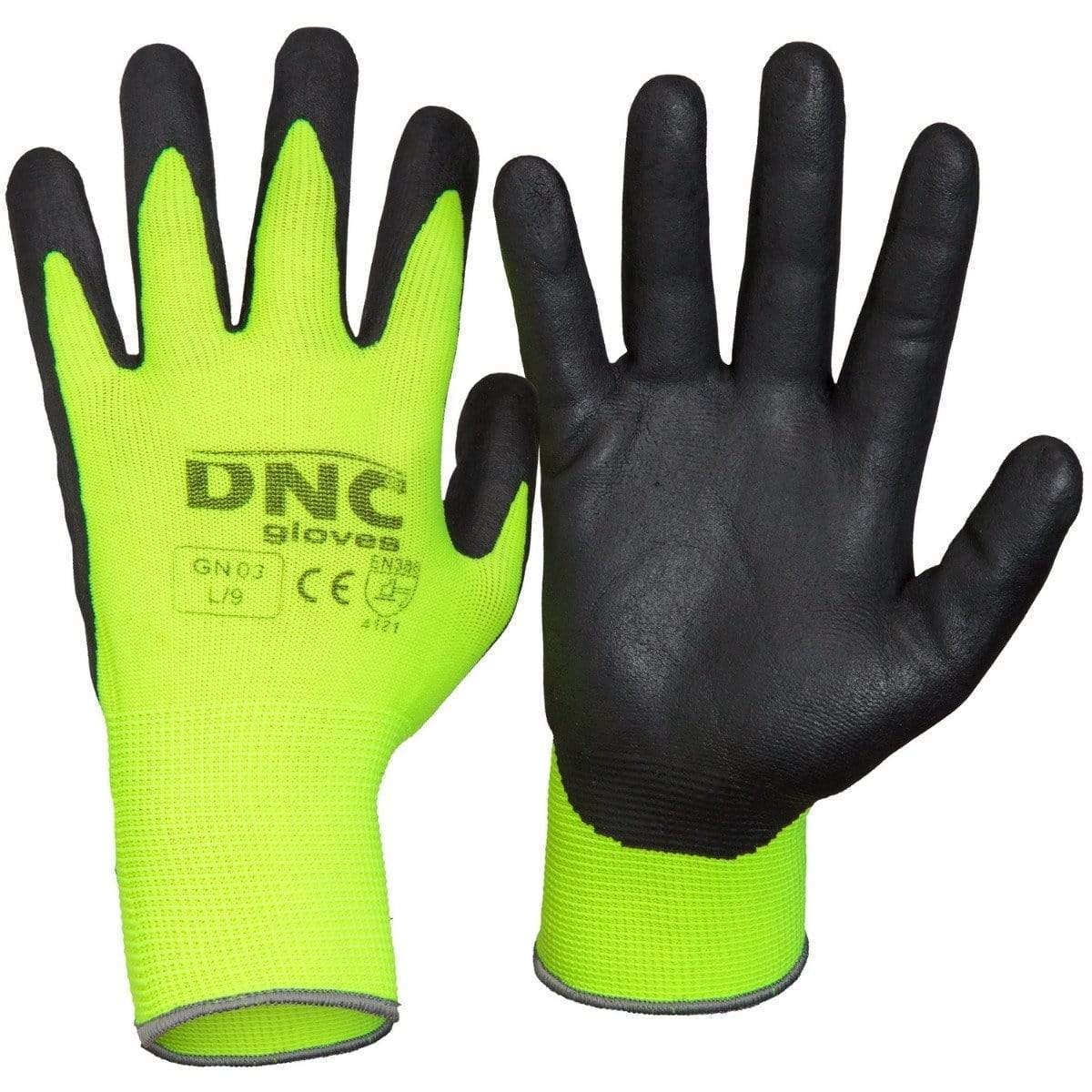 DNC Workwear PPE Black/HiVis Yellow / S/7 DNC WORKWEAR Nitrile Breathe foam GN03