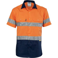 DNC Workwear Work Wear DNC WORKWEAR Hi-Vis Cool-Breeze Short Sleeve Cotton Shirt with 3M 8906 Reflective Tape 3887
