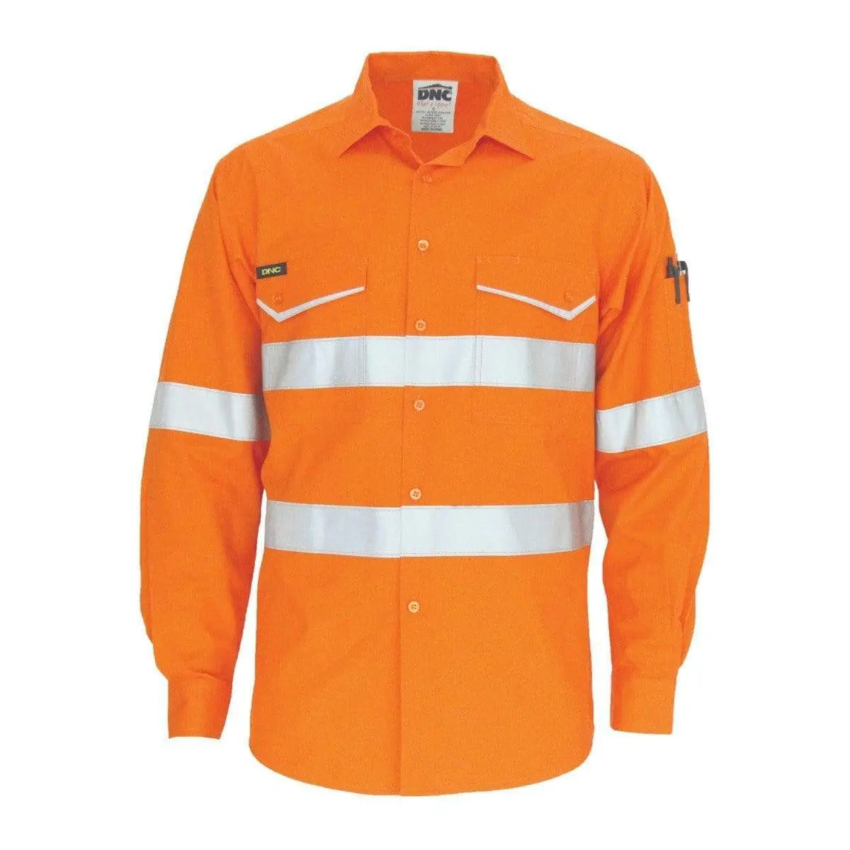 DNC Workwear Work Wear DNC WORKWEAR Hi-Vis Ripstop Cotton Cool Long Sleeve Shirt with CSR Reflective Tape 3590
