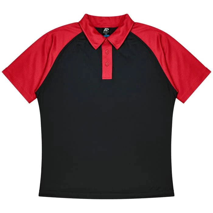 Aussie Pacific Manly Mens Polo 1318  Aussie Pacific BLACK/RED S 