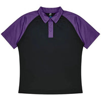 Aussie Pacific Manly Mens Polo 1318  Aussie Pacific BLACK/ELECTRIC PURPLE S 