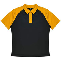 Aussie Pacific Manly Kids Polo Shirt 3318  Aussie Pacific BLACK/GOLD 4 