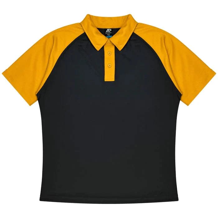 Aussie Pacific Manly Kids Polo Shirt 3318  Aussie Pacific BLACK/GOLD 4 