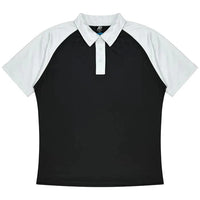 Aussie Pacific Manly Kids Polo Shirt 3318  Aussie Pacific BLACK/WHITE 4 