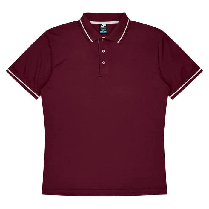 Aussie Pacific Cottesloe Men's Polo Shirt 1319  Aussie Pacific MAROON/WHITE S 