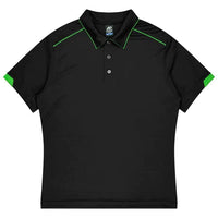 Aussie Pacific Currumbin Men's Polo Shirt 1320  Aussie Pacific BLACK/KAWA GREEN S 