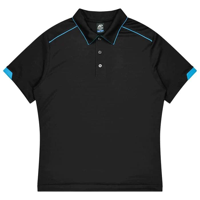 Aussie Pacific Currumbin Men's Polo Shirt 1320  Aussie Pacific BLACK/CYAN S 