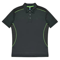 Aussie Pacific Kuranda Men's Polo Shirt 1323  Aussie Pacific SLATE/FLURO GREEN S 