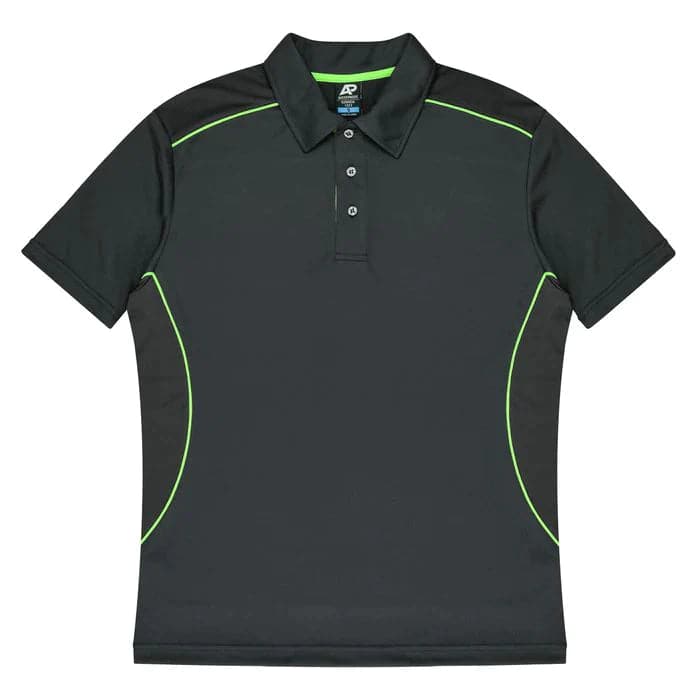 Aussie Pacific Kuranda Men's Polo Shirt 1323  Aussie Pacific SLATE/FLURO GREEN S 