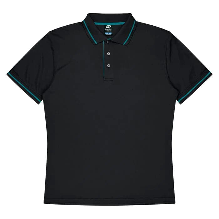 Aussie Pacific Cottesloe Kids Polo Shirt 3319  Aussie Pacific BLACK/TEAL 4 