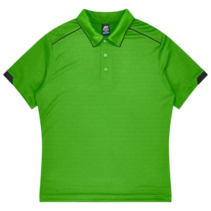 Aussie Pacific Currumbin Kids Polo Shirt 3320  Aussie Pacific KAWA GREEN/BLACK 4 