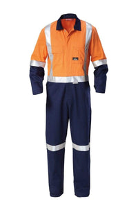 Hard Yakka 2 Tone Reflective Taped Coverall Y00262 Work Wear Hard Yakka Orange/Navy 74 L 