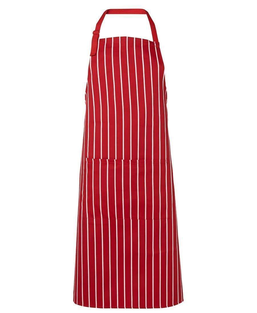 Jb's Wear Hospitality & Chefwear Red/White / BIB 86 x 93cm JB'S Bib Striped Apron 5BS