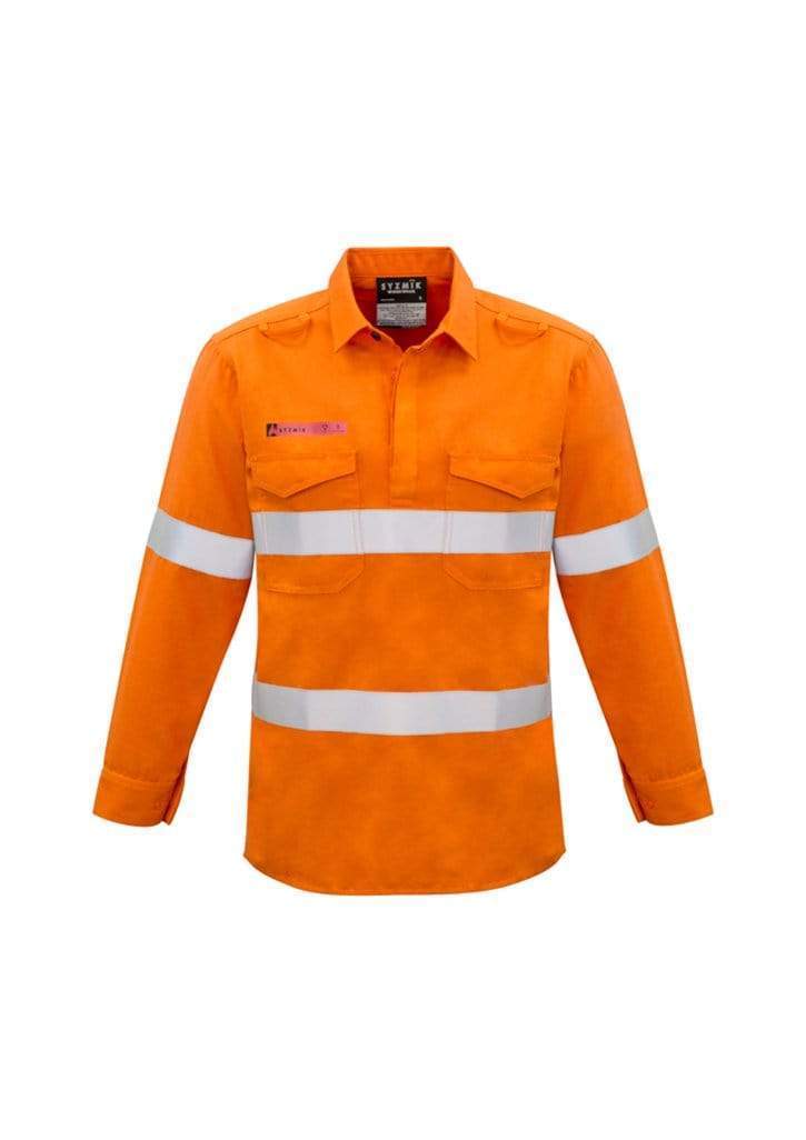 Syzmik Work Wear Orange / S SYZMIK Men’s Closed Front Hoop Taped Shirt ZW134