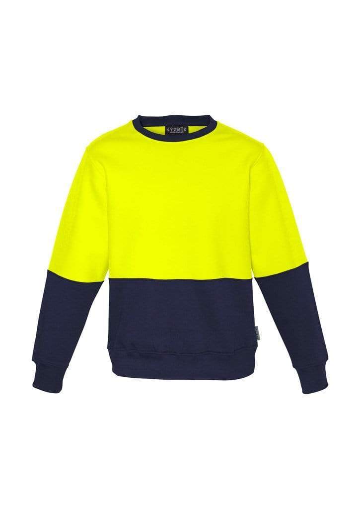 Syzmik Work Wear XXS / Yellow/Navy Syzmik Workwear Unisex Hi Vis Crew Sweatshirt ZT475