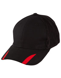 Winning Spirit Active Wear Black/Red / One size Contrast Peak Trim Cap Ch41