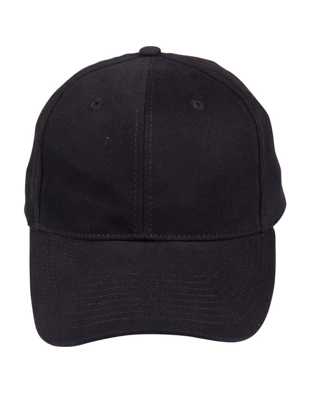 Winning Spirit Active Wear Black / One size Heavy Brushed Cotton Cap Ch01