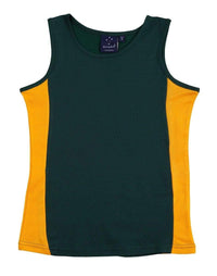 Winning Spirit Casual Wear Bottle/Gold / 8 WINNING SPIRIT TEAMMATE SINGLET Ladies  TS17