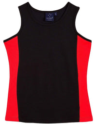 Winning Spirit Casual Wear Black/Red / 8 WINNING SPIRIT TEAMMATE SINGLET Ladies  TS17