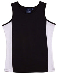 Winning Spirit Casual Wear Black/White / 10 WINNING SPIRIT TEAMMATE SINGLET Ladies  TS17