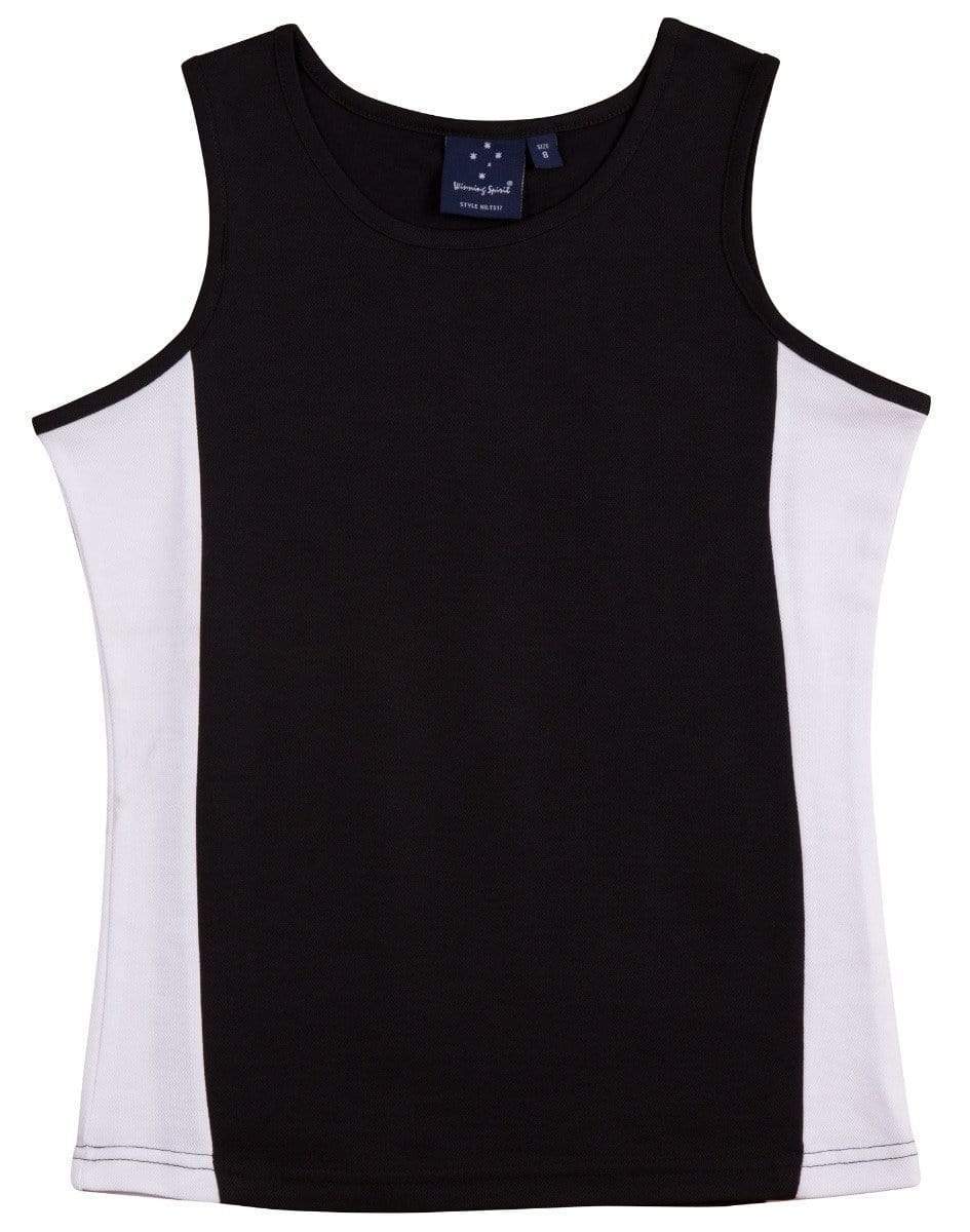 Winning Spirit Casual Wear Black/White / 18 WINNING SPIRIT TEAMMATE SINGLET Ladies  TS17