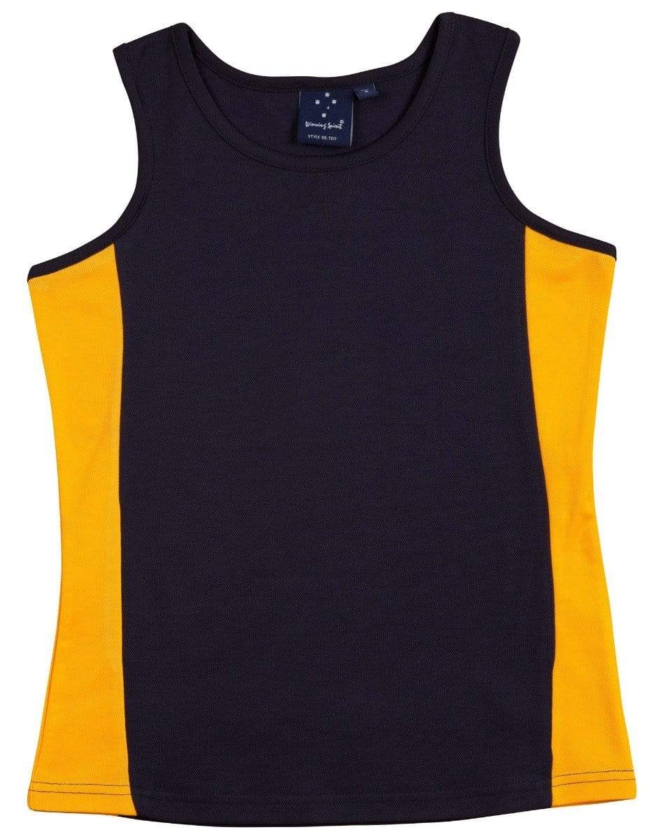 Winning Spirit Casual Wear Navy/Gold / 10 WINNING SPIRIT TEAMMATE SINGLET Ladies  TS17