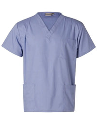 Winning Spirit Corporate Wear Mid Blue / 5XL WINNING SPIRIT Unisex Scrubs Short Sleeve Tunic Top M7630